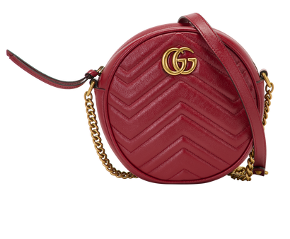 Round Marmont, &pound;595, Handbags, Red, Leather, Front view
